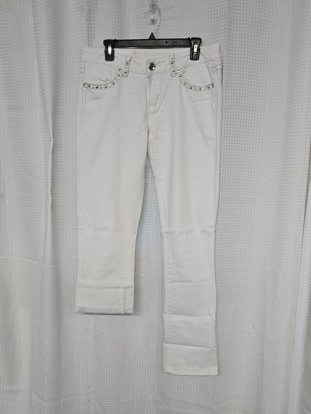 White Misschic Women's Stud-Detail Jeans
